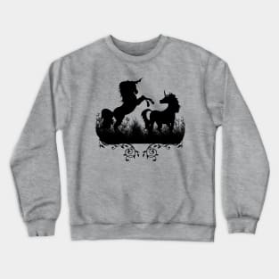 Wonderful unicorn playing in the night Crewneck Sweatshirt